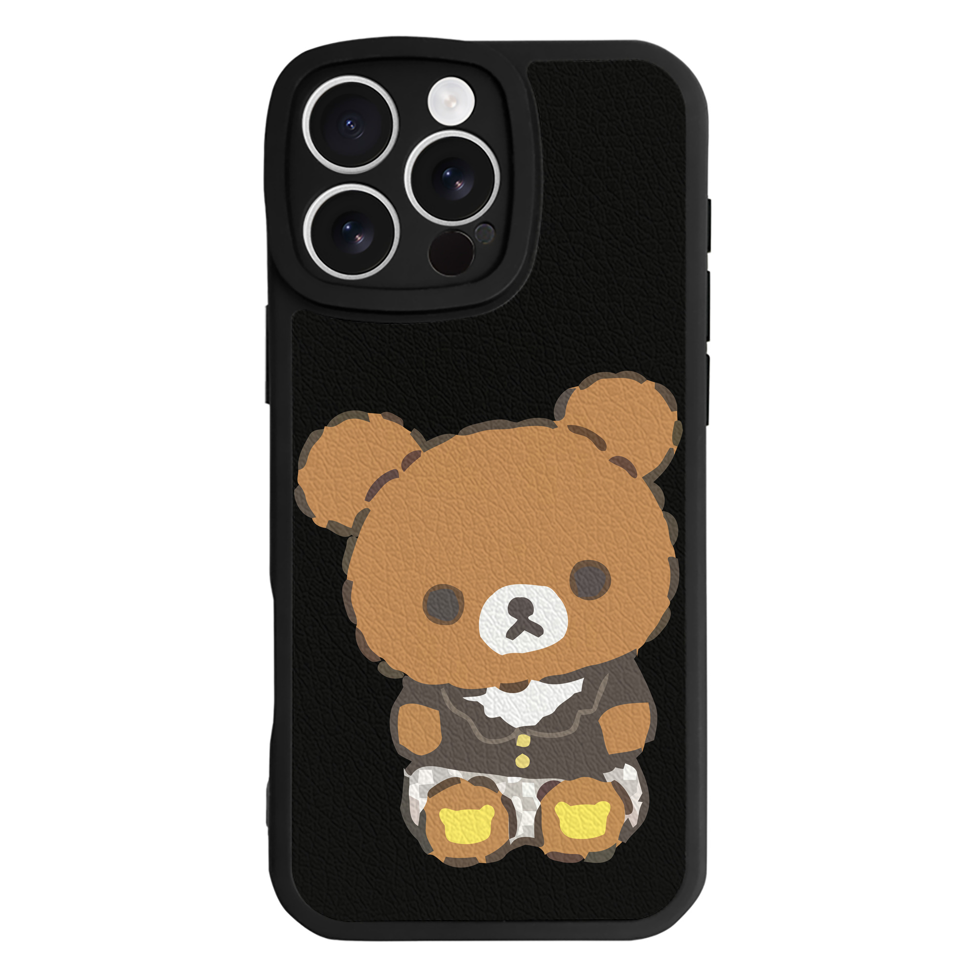 （画像用） リラックマ リラックマ キイロイトリ Rilakkuma Korilakkuma Kiiroitori 【iPhone 16シリーズ対応】シリコンスマホケース（レザー調） 材質：シリコン